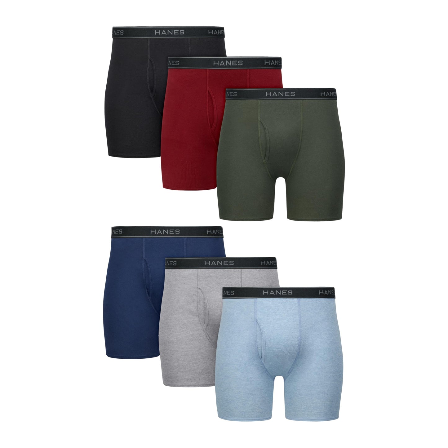 Hanes mens Underwear Boxer Briefs Pack, Cool & Breathable Cotton Moisture-wicking Underwear for Men, No Ride Up