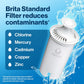 Brita Standard Replacement Filter, Reduces Contaminants while keeping healthy minerals, Certified by WQA to reduce Chlorine for improved taste, Made without BPA, Replace after 151 litres, 1 Count