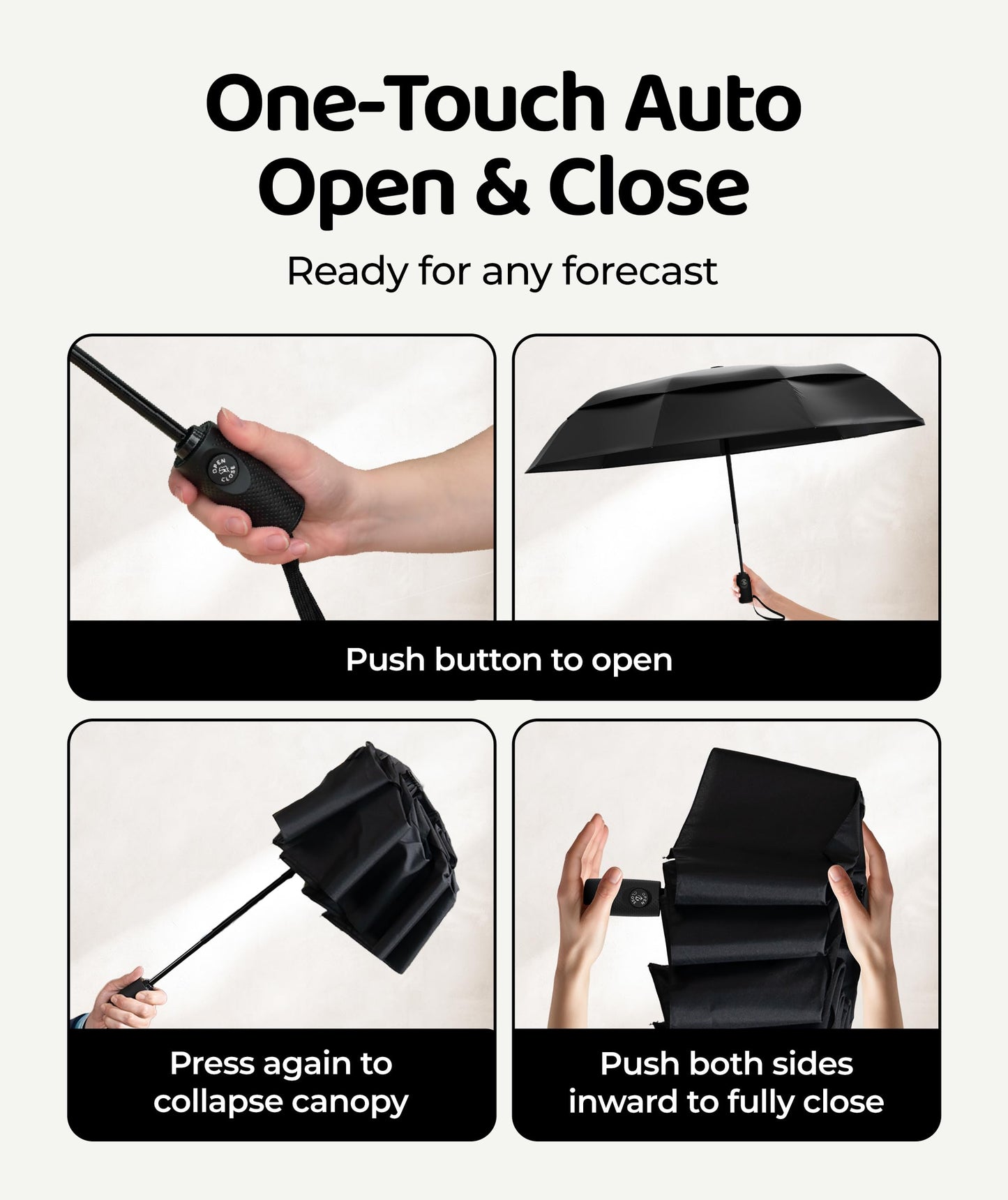 Repel Windproof Travel Umbrella - Compact & Withstands Winds up to 100MPH, Strongest Premium Auto Folding Umbrella for Rain and Sun - Durable, Light & Portable for Women & Men, Fits Backpack & Cars