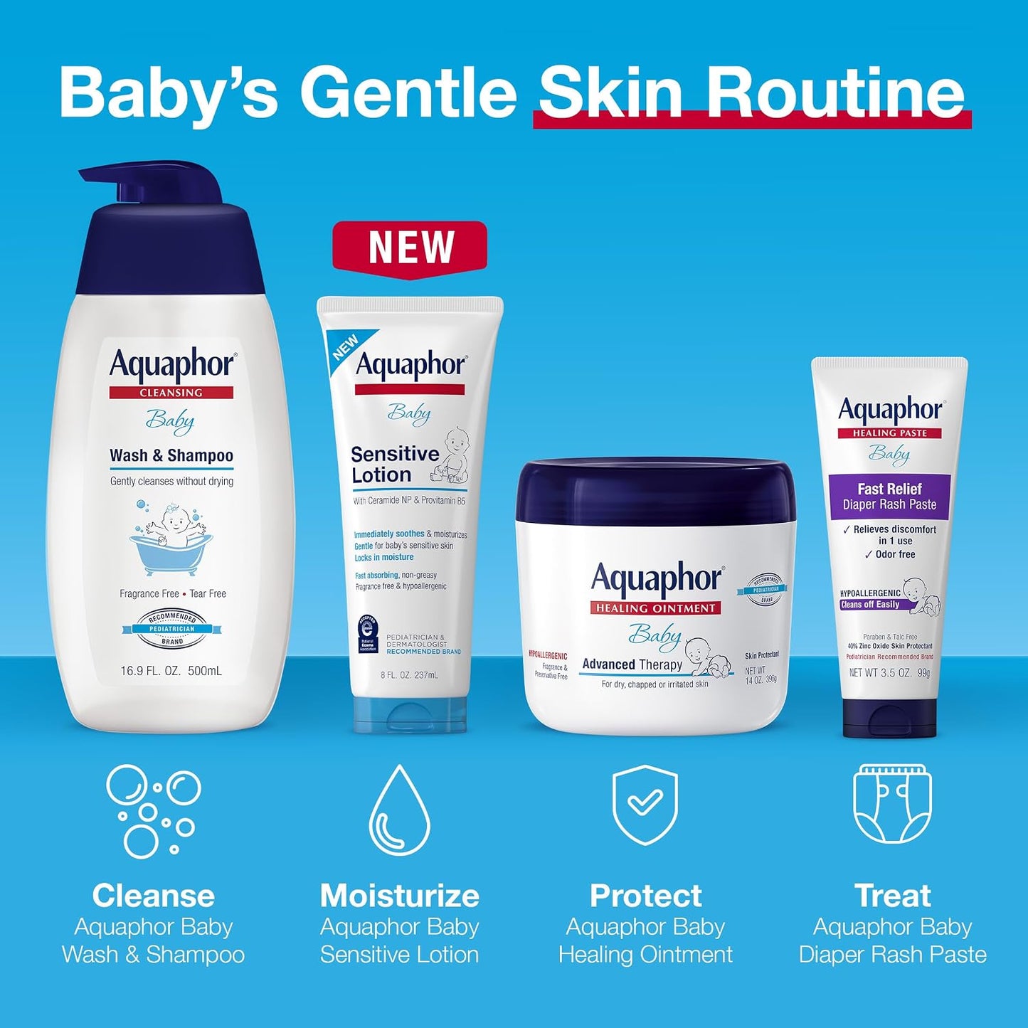 Aquaphor Baby Healing Ointment for Diaper Rash and More, 7 OZ | Baby Skin Protectant with Petrolatum for Chapped or Dry Skin, Drool Rash and Diaper Rash, Hypoallergenic, Fragrance Free