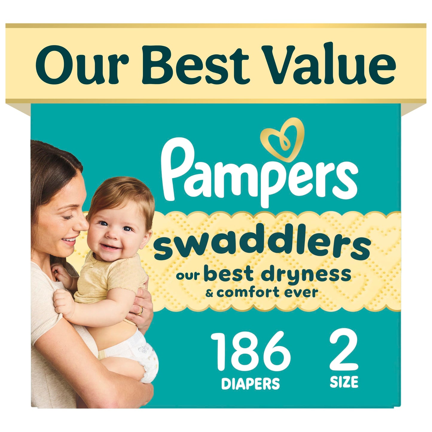 Pampers Swaddlers Diapers, Size 5 (20-37 lbs), 132 Count, Fragrance Free, Hypoallergenic, Absorbent, Pediatrician Recommended, Skin Safe