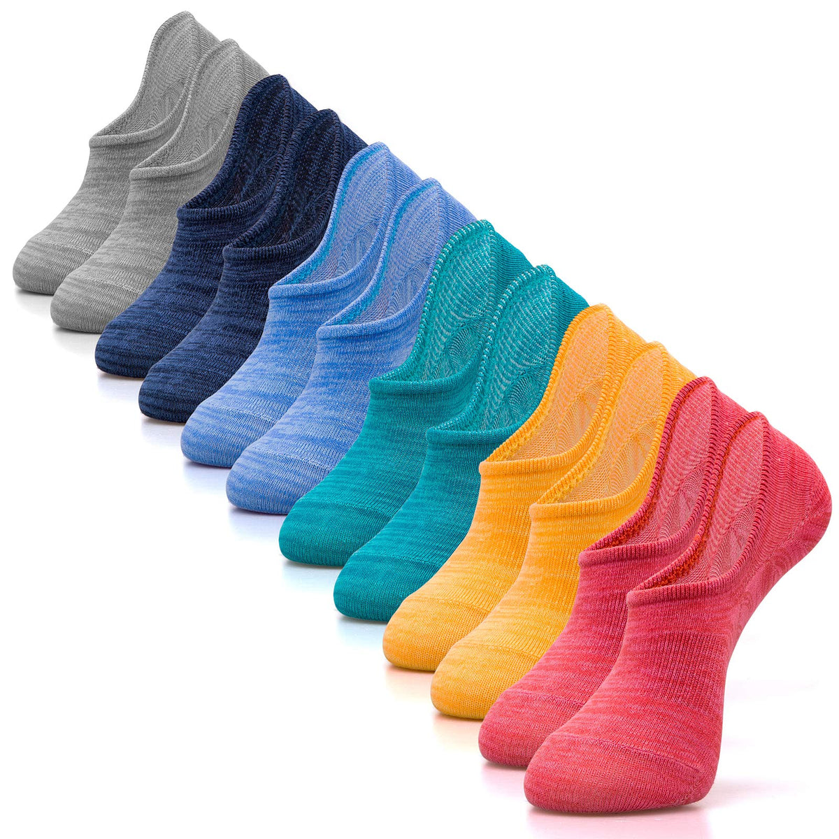 IDEGG Women & Men No Show Low Cut Anti‑Slip Casual Sports Running Socks