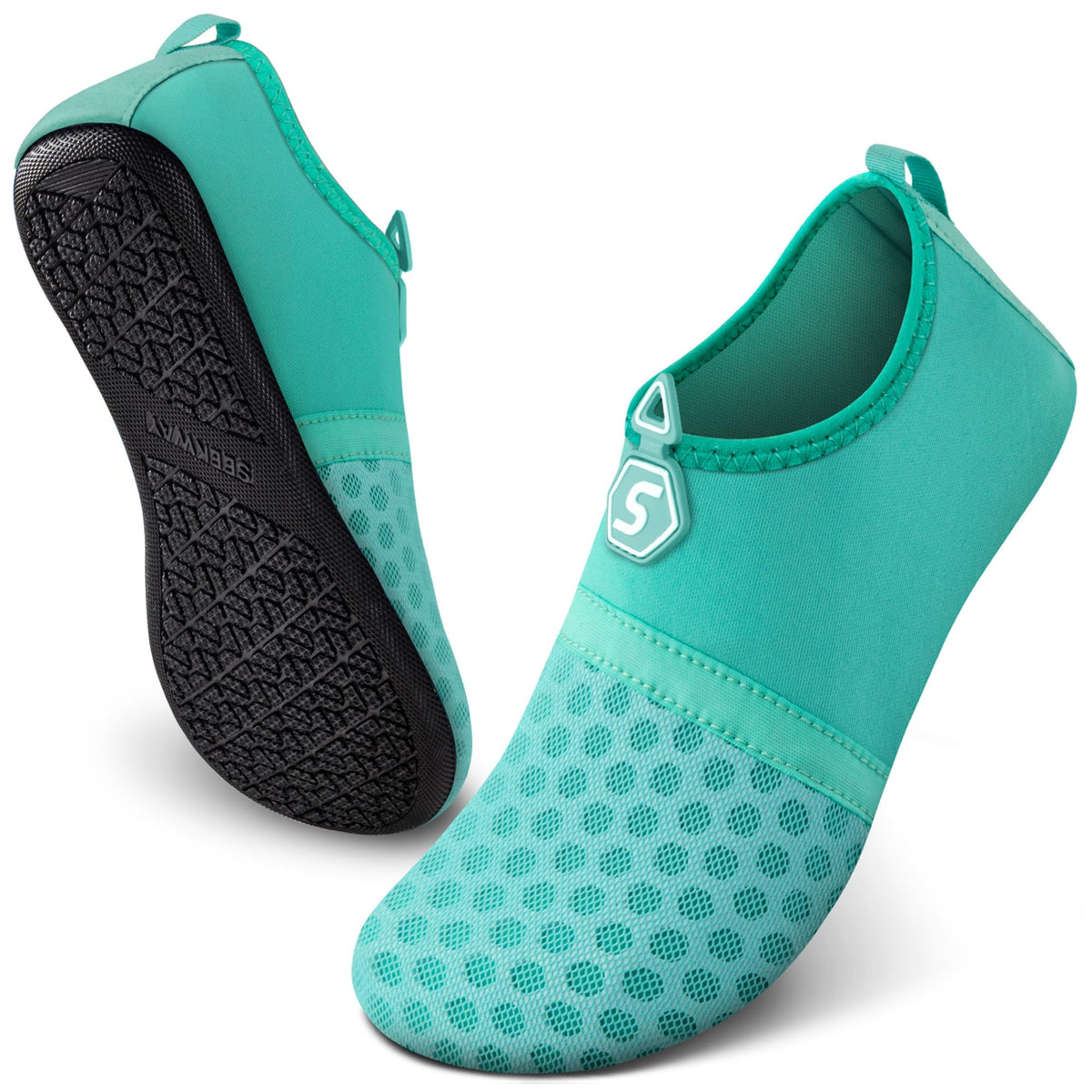 SEEKWAY Water Shoes Quick-Dry Aqua Socks Barefoot Slip-on for Beach Pool Swim River Yoga Lake Surf Women Men Black SK001