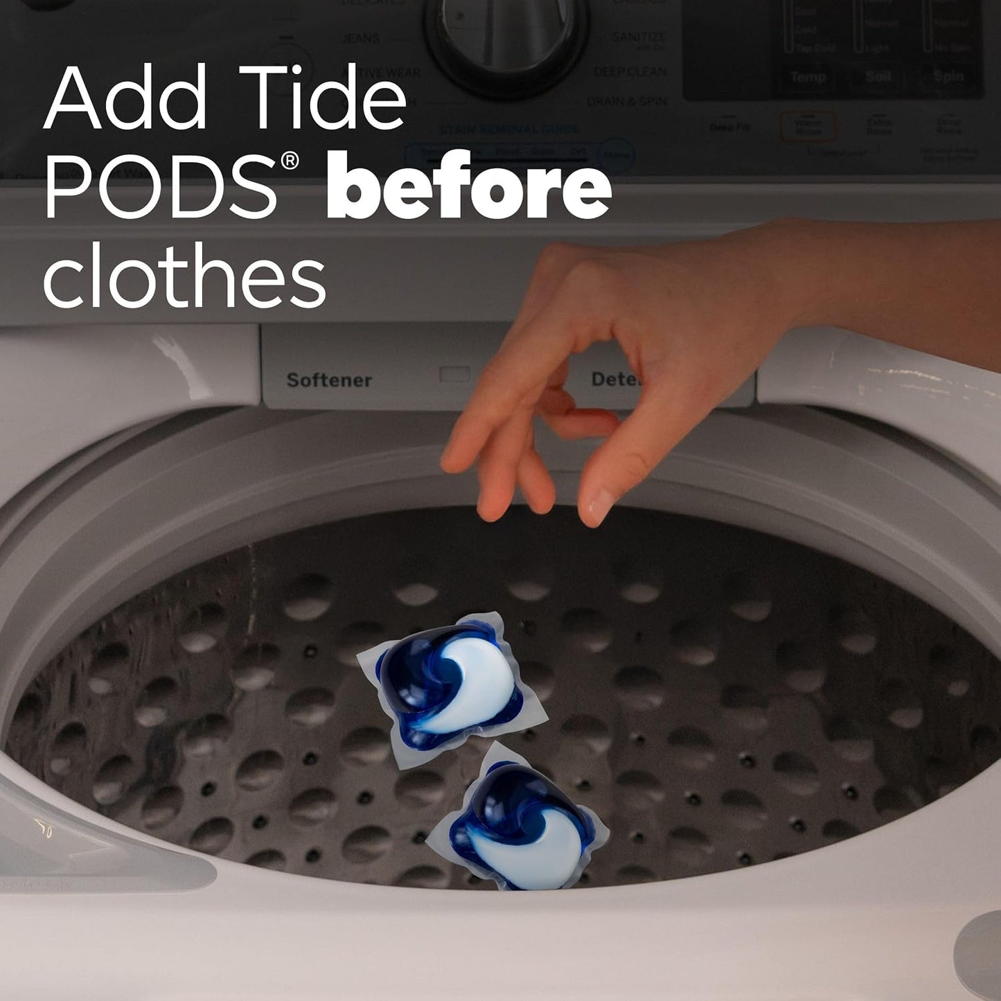 Tide PODS laundry detergent pacs, 3-in-1 Stain Remover, Odor Fighter, Color ProteCountor, 76 Count, HE compatible, Spring Meadow Scent
