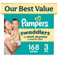 Pampers Swaddlers Diapers, Size 5 (20-37 lbs), 132 Count, Fragrance Free, Hypoallergenic, Absorbent, Pediatrician Recommended, Skin Safe