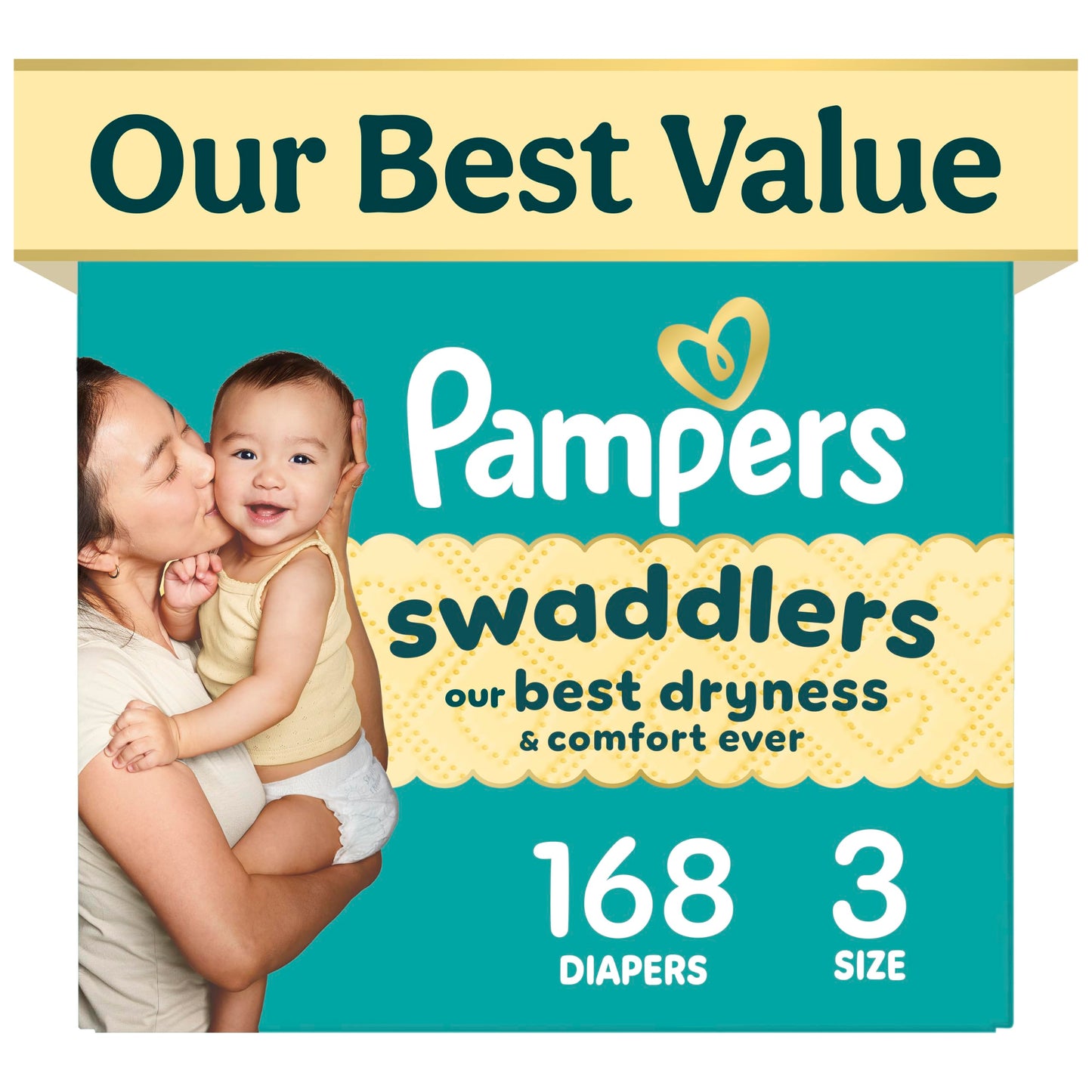 Pampers Swaddlers Diapers, Size 5 (20-37 lbs), 132 Count, Fragrance Free, Hypoallergenic, Absorbent, Pediatrician Recommended, Skin Safe