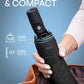 Repel Windproof Travel Umbrella - Compact & Withstands Winds up to 100MPH, Strongest Premium Auto Folding Umbrella for Rain and Sun - Durable, Light & Portable for Women & Men, Fits Backpack & Cars