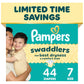 Pampers Swaddlers Diapers, Size 5 (20-37 lbs), 132 Count, Fragrance Free, Hypoallergenic, Absorbent, Pediatrician Recommended, Skin Safe