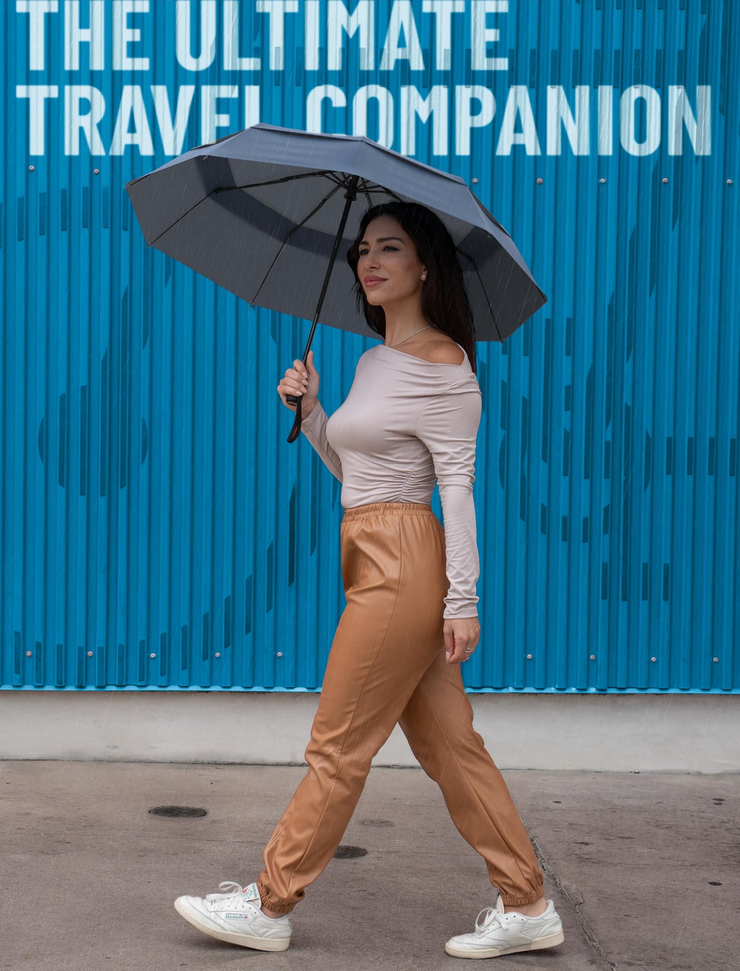 Repel Windproof Travel Umbrella - Compact & Withstands Winds up to 100MPH, Strongest Premium Auto Folding Umbrella for Rain and Sun - Durable, Light & Portable for Women & Men, Fits Backpack & Cars