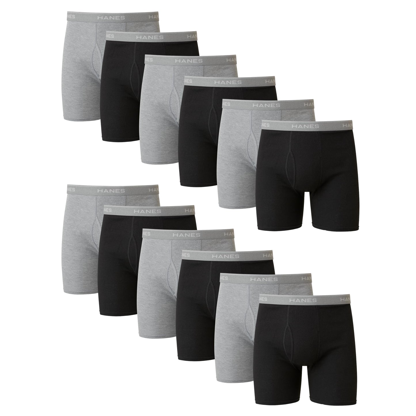 Hanes mens Underwear Boxer Briefs Pack, Cool & Breathable Cotton Moisture-wicking Underwear for Men, No Ride Up
