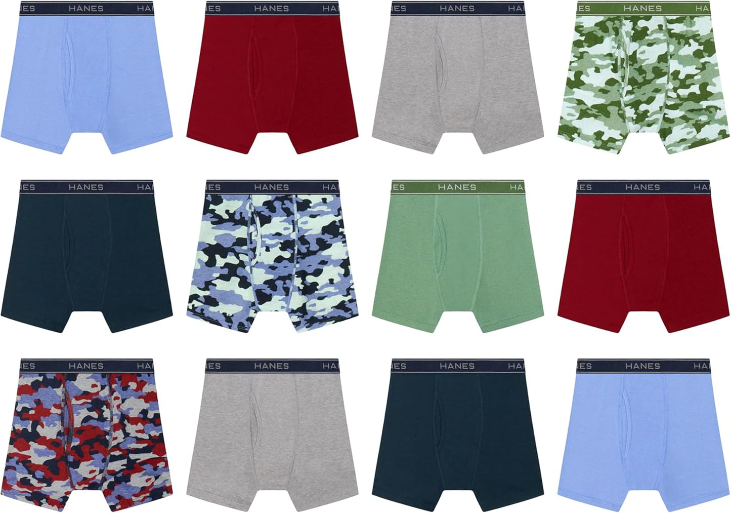 Hanes Boys' Underwear Boxer Briefs Or Briefs Pack, 8 Or 12 Pack, Cotton Stretch Underwear for Boys & Toddler Boys