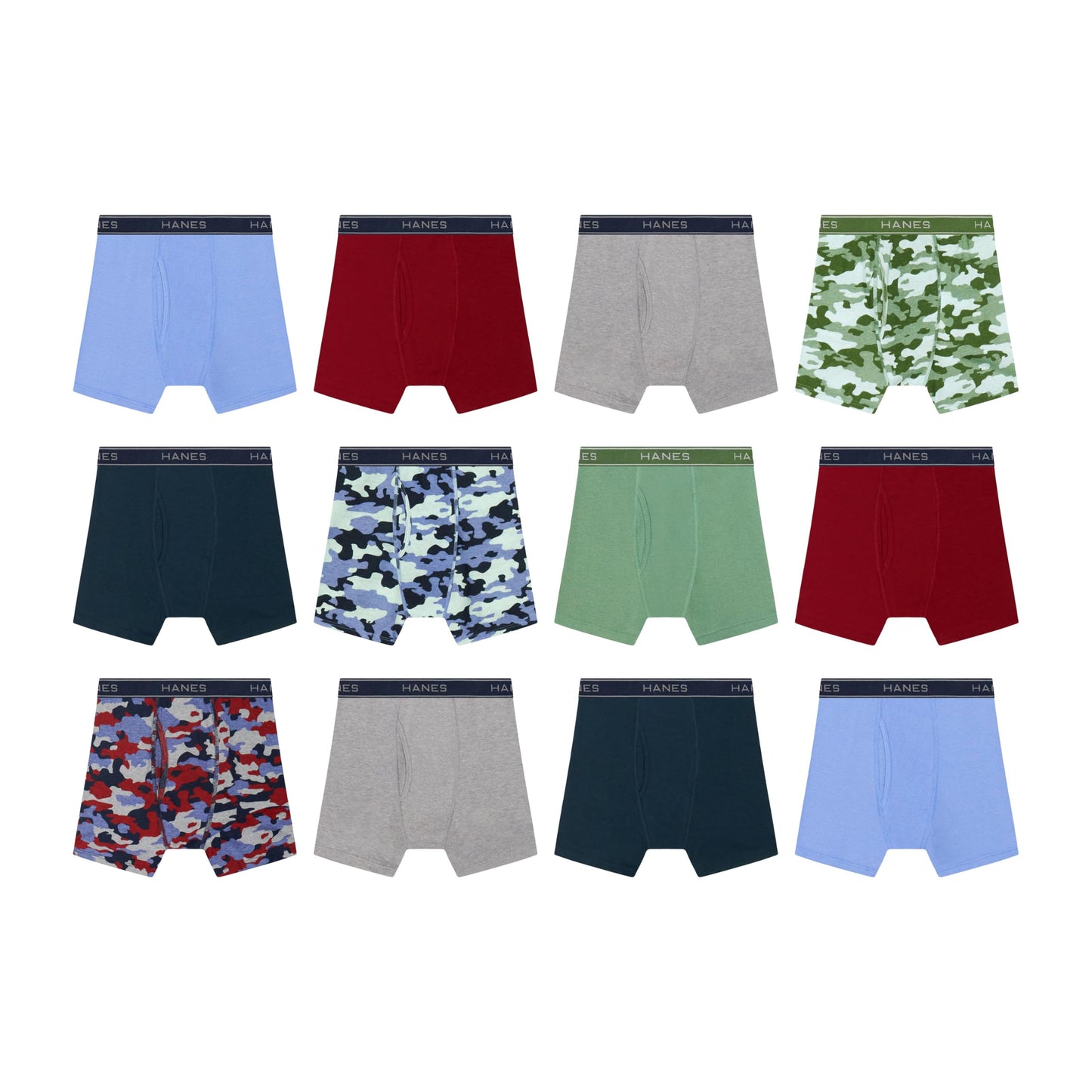 Hanes Boys' Underwear Boxer Briefs Or Briefs Pack, 8 Or 12 Pack, Cotton Stretch Underwear for Boys & Toddler Boys