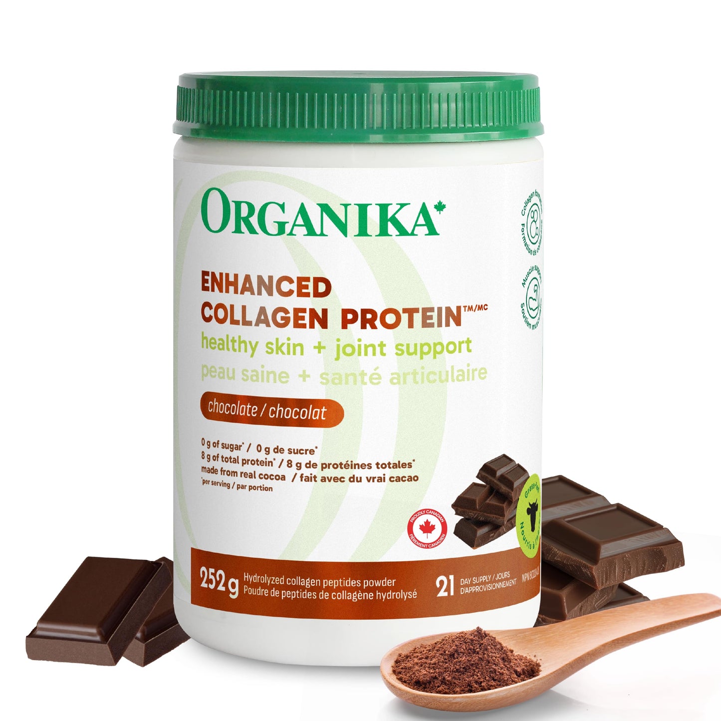 Organika Enhanced Collagen Peptides Powder (Type 1 & 3) | Unflavoured - 500g, 50 servings