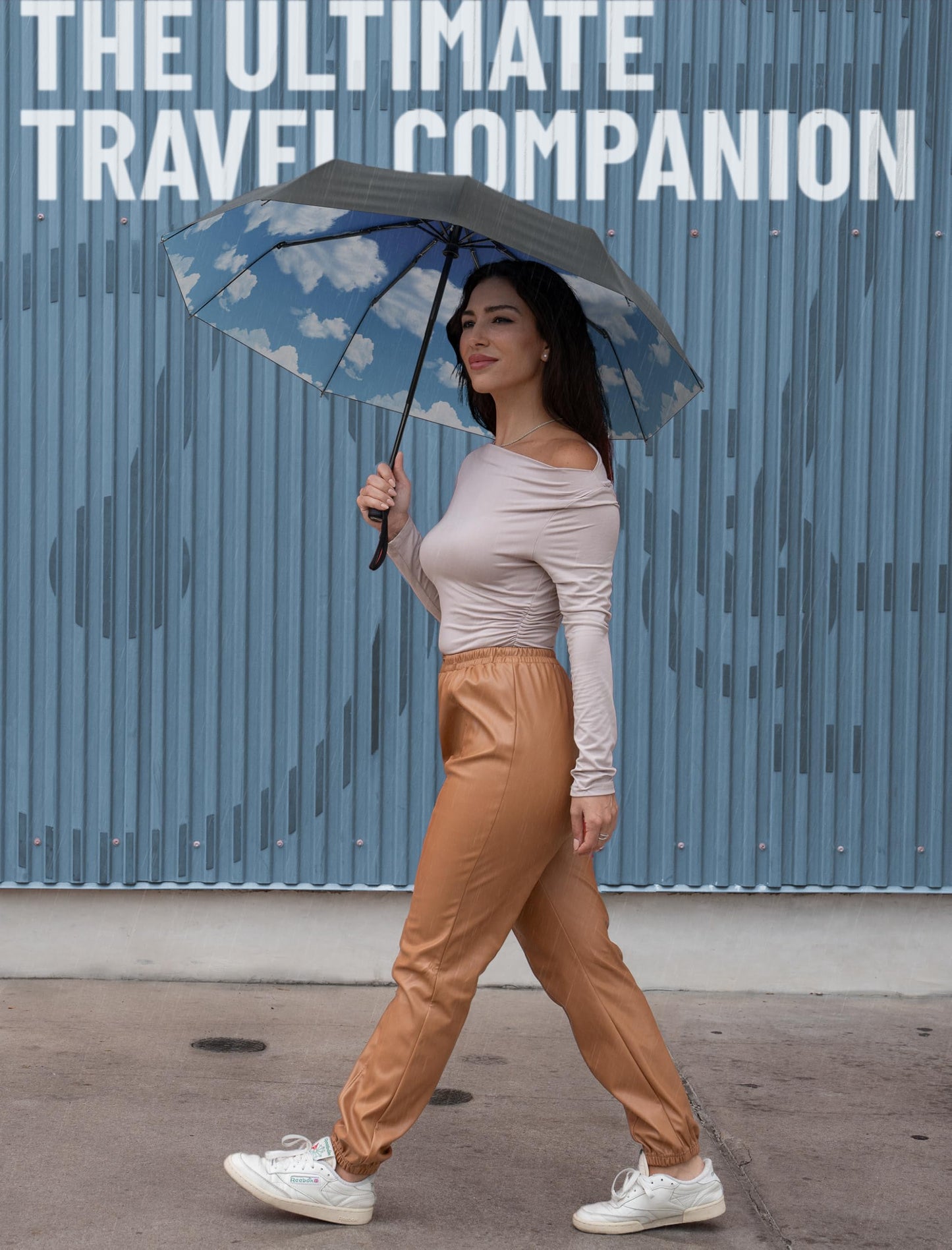 Repel Windproof Travel Umbrella - Compact & Withstands Winds up to 100MPH, Strongest Premium Auto Folding Umbrella for Rain and Sun - Durable, Light & Portable for Women & Men, Fits Backpack & Cars