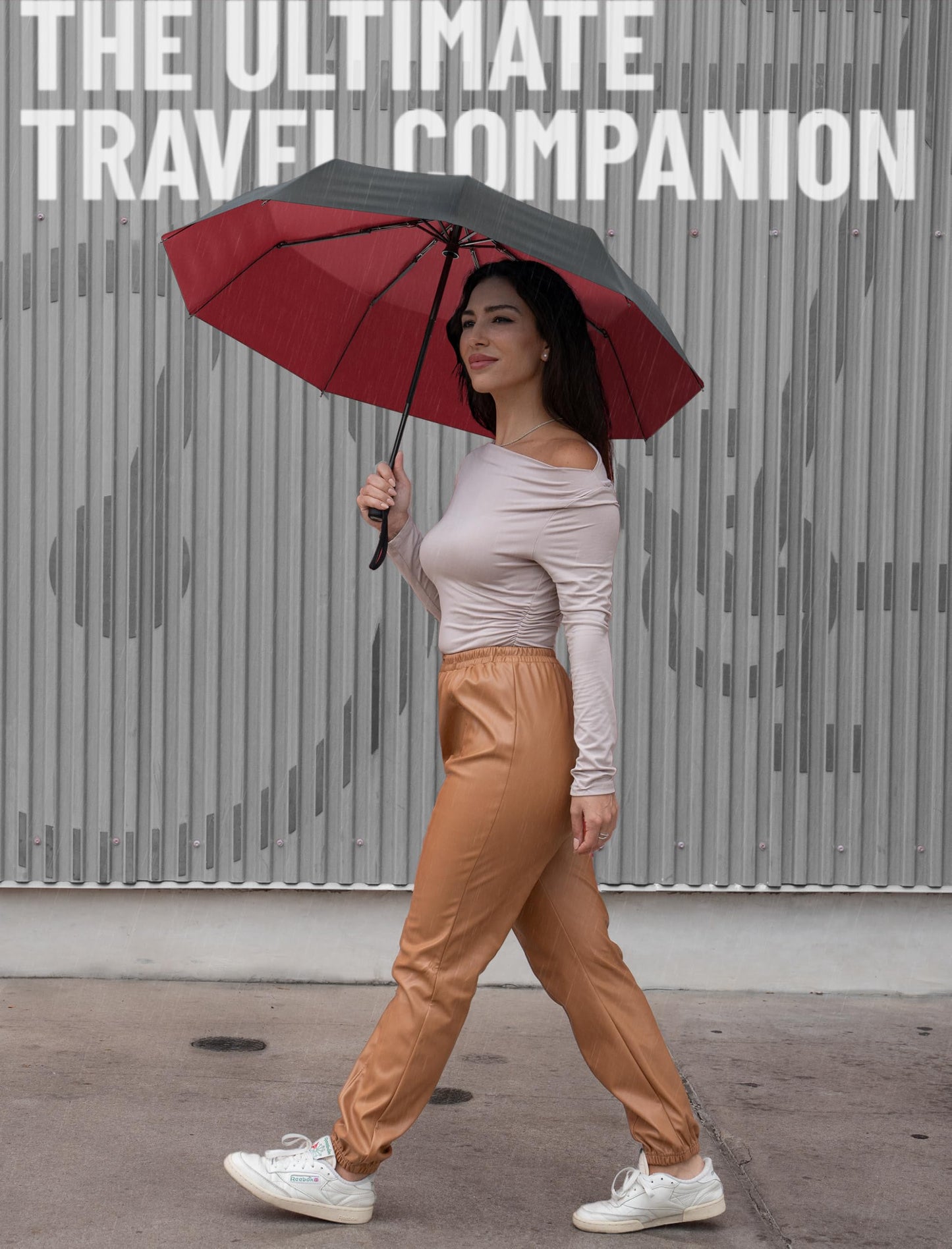 Repel Windproof Travel Umbrella - Compact & Withstands Winds up to 100MPH, Strongest Premium Auto Folding Umbrella for Rain and Sun - Durable, Light & Portable for Women & Men, Fits Backpack & Cars