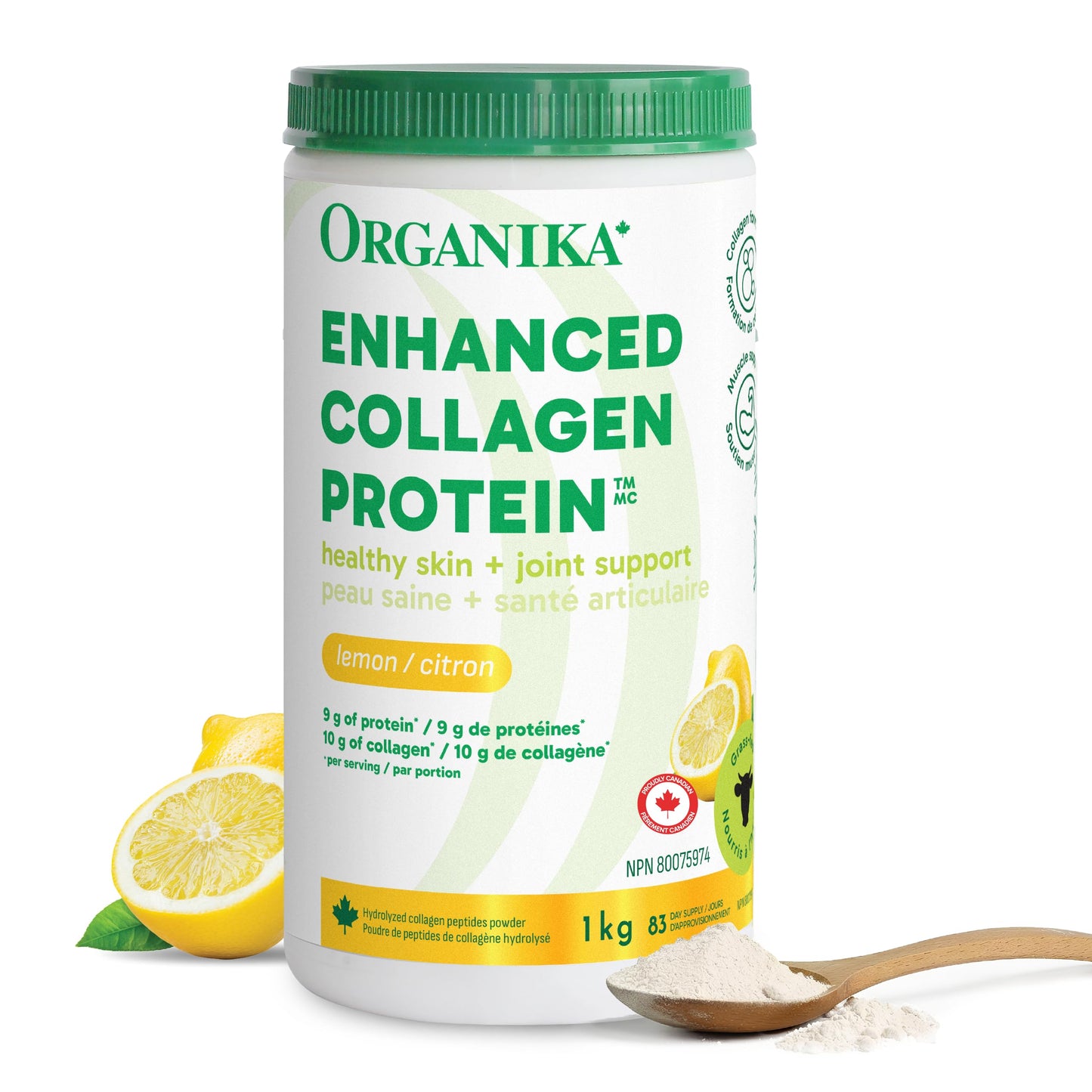 Organika Enhanced Collagen Peptides Powder (Type 1 & 3) | Unflavoured - 500g, 50 servings