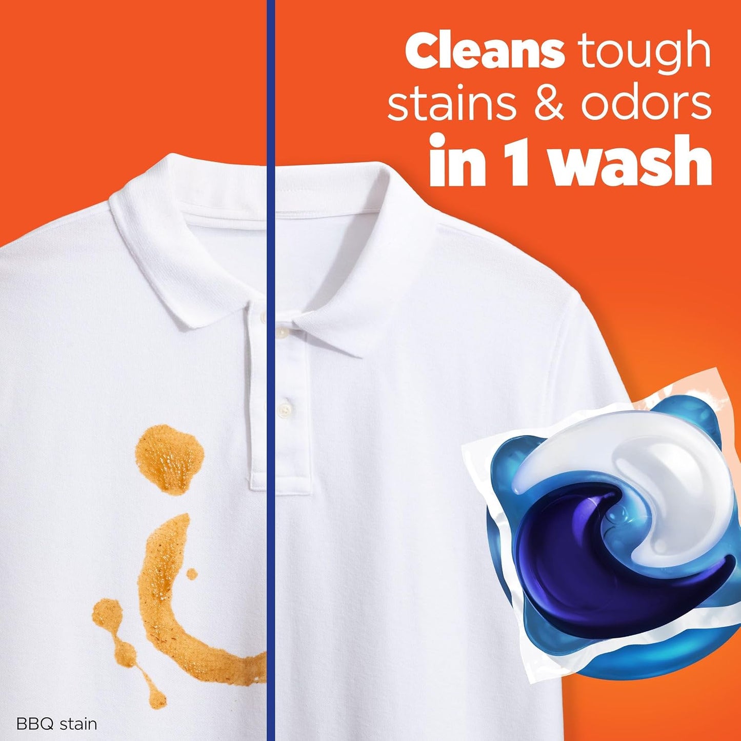 Tide PODS laundry detergent pacs, 3-in-1 Stain Remover, Odor Fighter, Color ProteCountor, 76 Count, HE compatible, Spring Meadow Scent