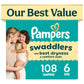 Pampers Swaddlers Diapers, Size 5 (20-37 lbs), 132 Count, Fragrance Free, Hypoallergenic, Absorbent, Pediatrician Recommended, Skin Safe