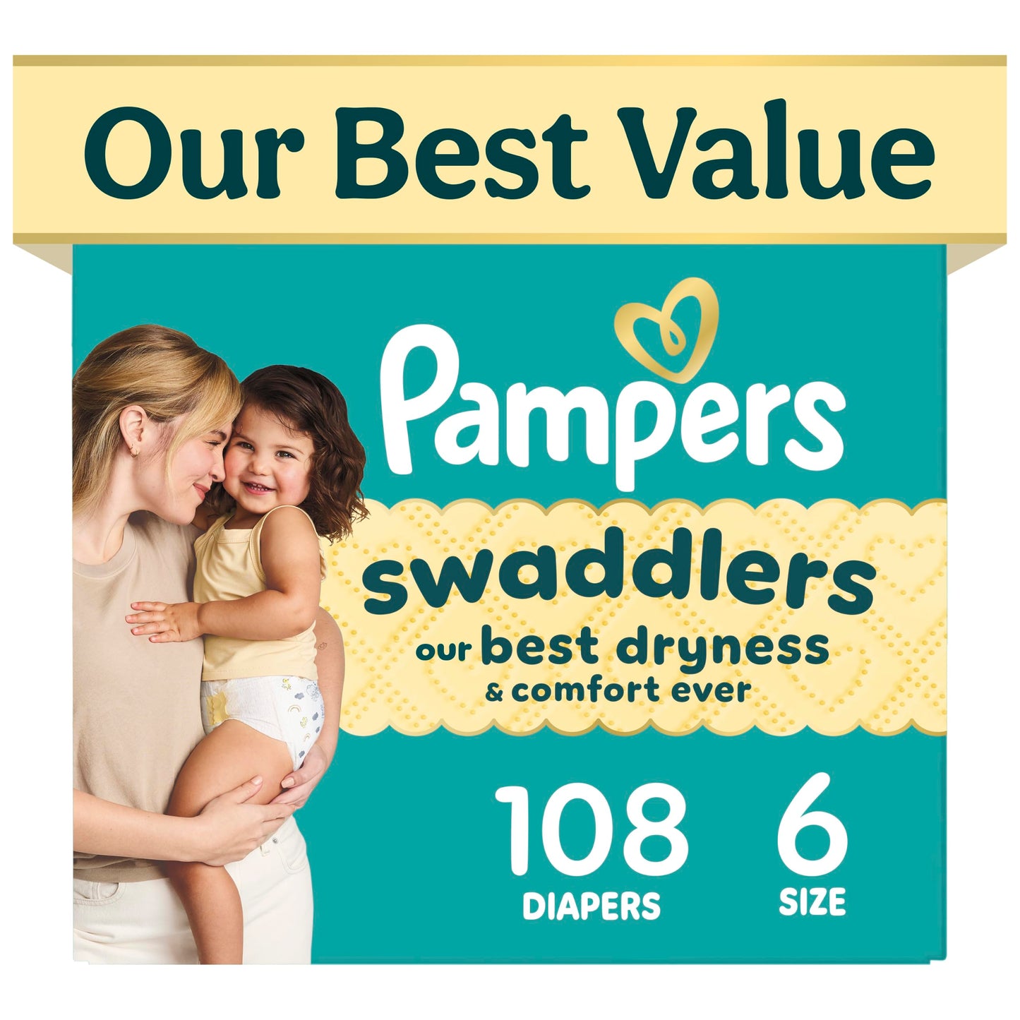 Pampers Swaddlers Diapers, Size 5 (20-37 lbs), 132 Count, Fragrance Free, Hypoallergenic, Absorbent, Pediatrician Recommended, Skin Safe
