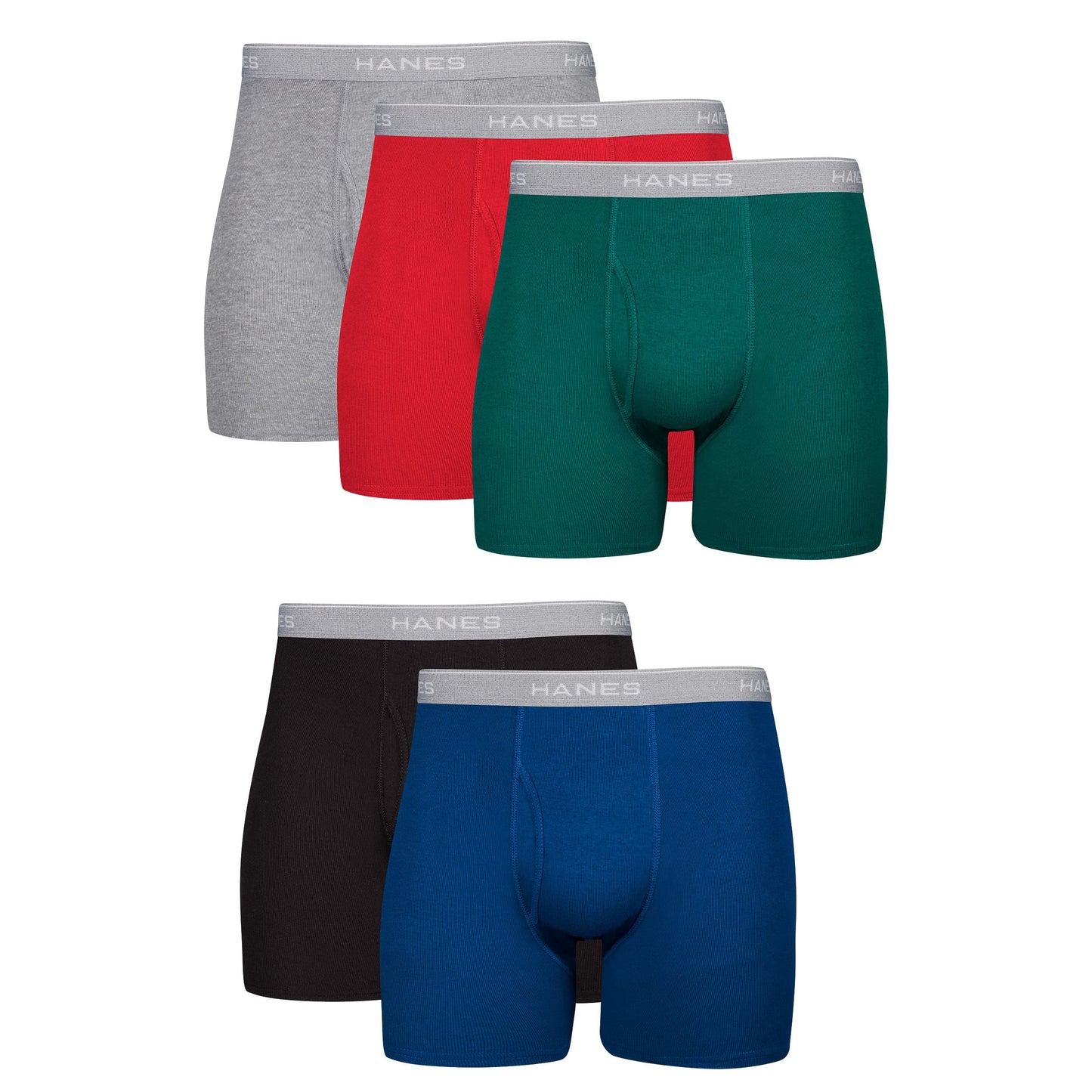 Hanes mens Underwear Boxer Briefs Pack, Cool & Breathable Cotton Moisture-wicking Underwear for Men, No Ride Up