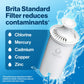 Brita Standard Replacement Filter, Reduces Contaminants while keeping healthy minerals, Certified by WQA to reduce Chlorine for improved taste, Made without BPA, Replace after 151 litres, 1 Count