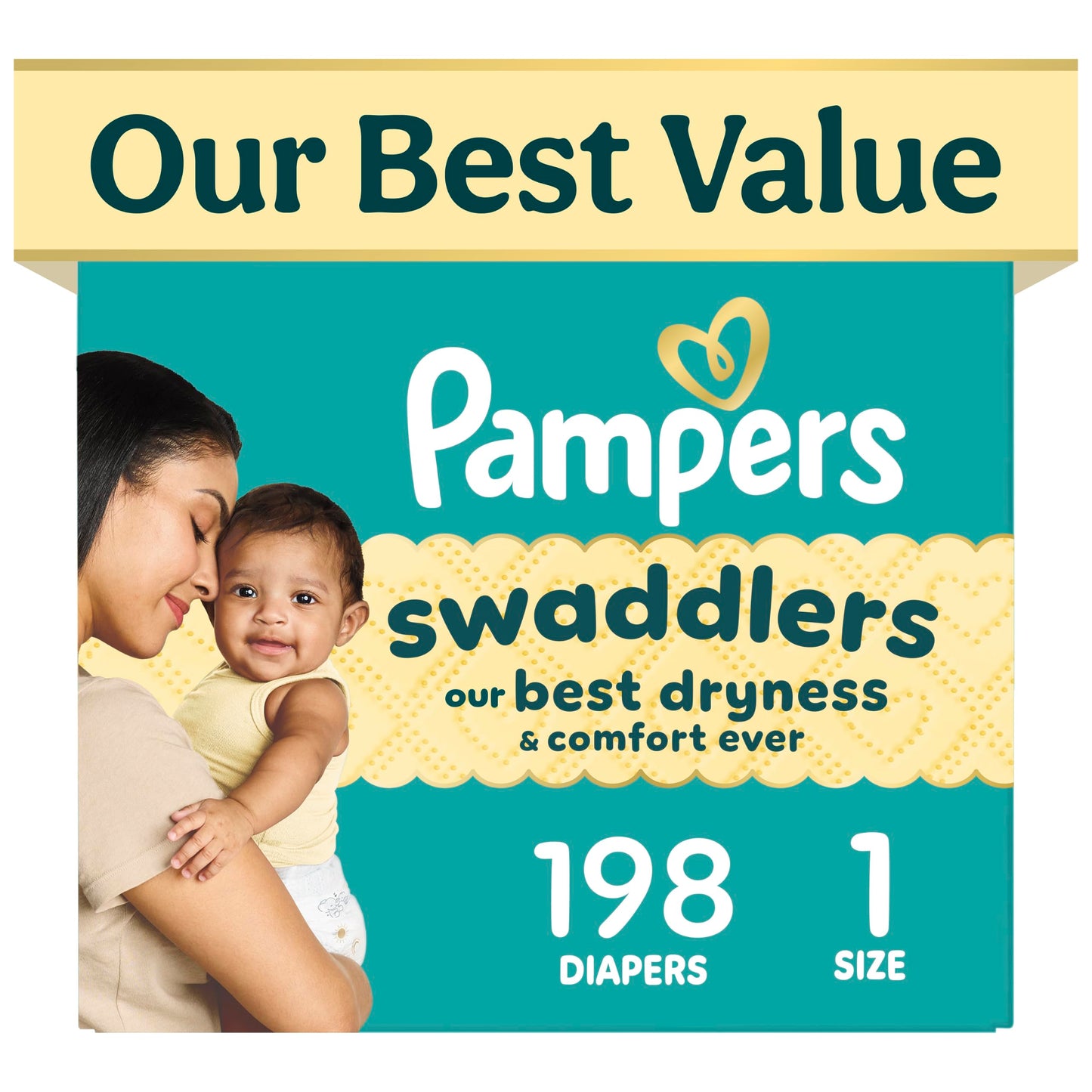 Pampers Swaddlers Diapers, Size 5 (20-37 lbs), 132 Count, Fragrance Free, Hypoallergenic, Absorbent, Pediatrician Recommended, Skin Safe