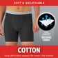 Hanes Men's Underwear Boxer Briefs Pack, Cool & Breathable Cotton Moisture-wicking Underwear for Men, No Ride Up