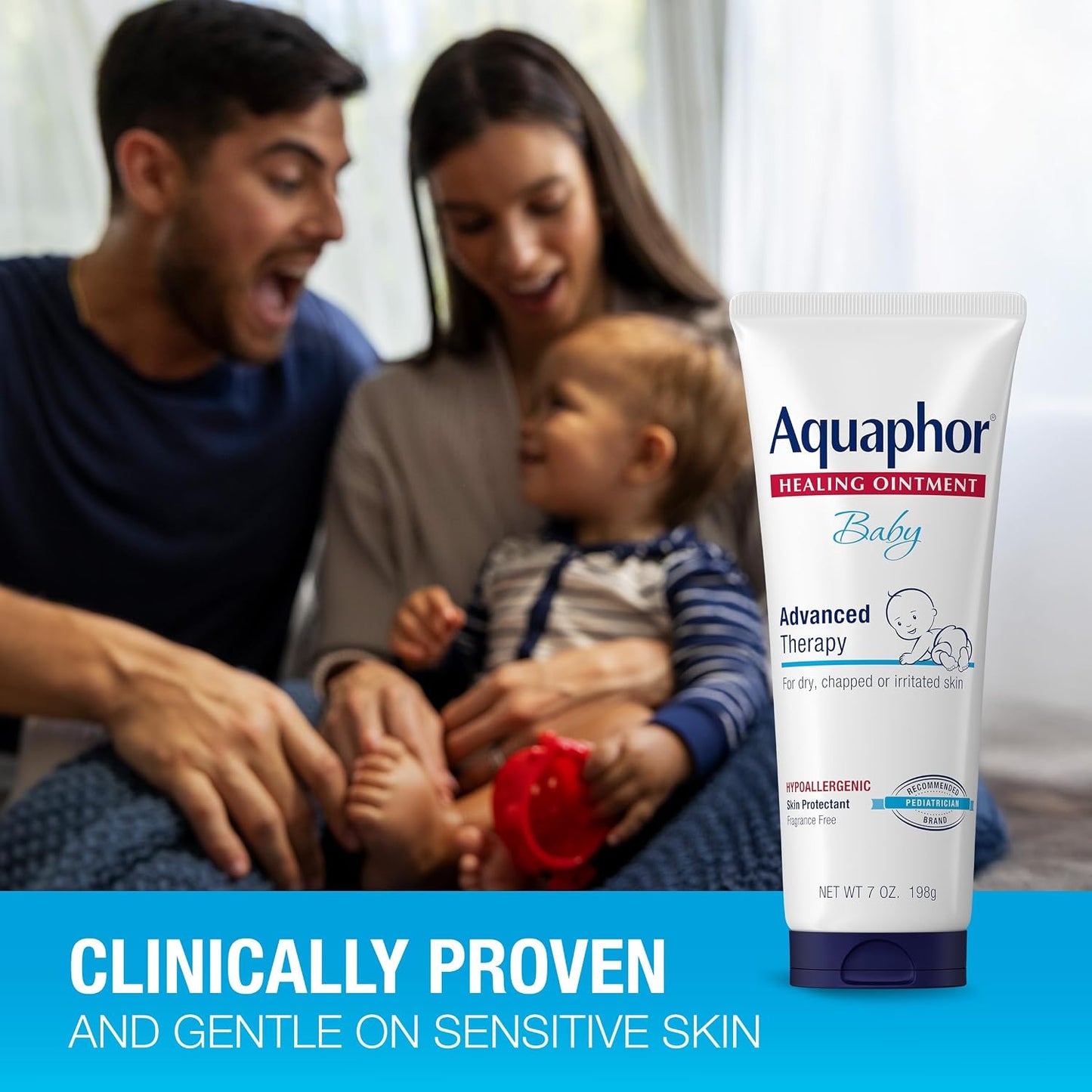 Aquaphor Baby Healing Ointment for Diaper Rash and More, 7 OZ | Baby Skin Protectant with Petrolatum for Chapped or Dry Skin, Drool Rash and Diaper Rash, Hypoallergenic, Fragrance Free