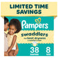 Pampers Swaddlers Diapers, Size 5 (20-37 lbs), 132 Count, Fragrance Free, Hypoallergenic, Absorbent, Pediatrician Recommended, Skin Safe