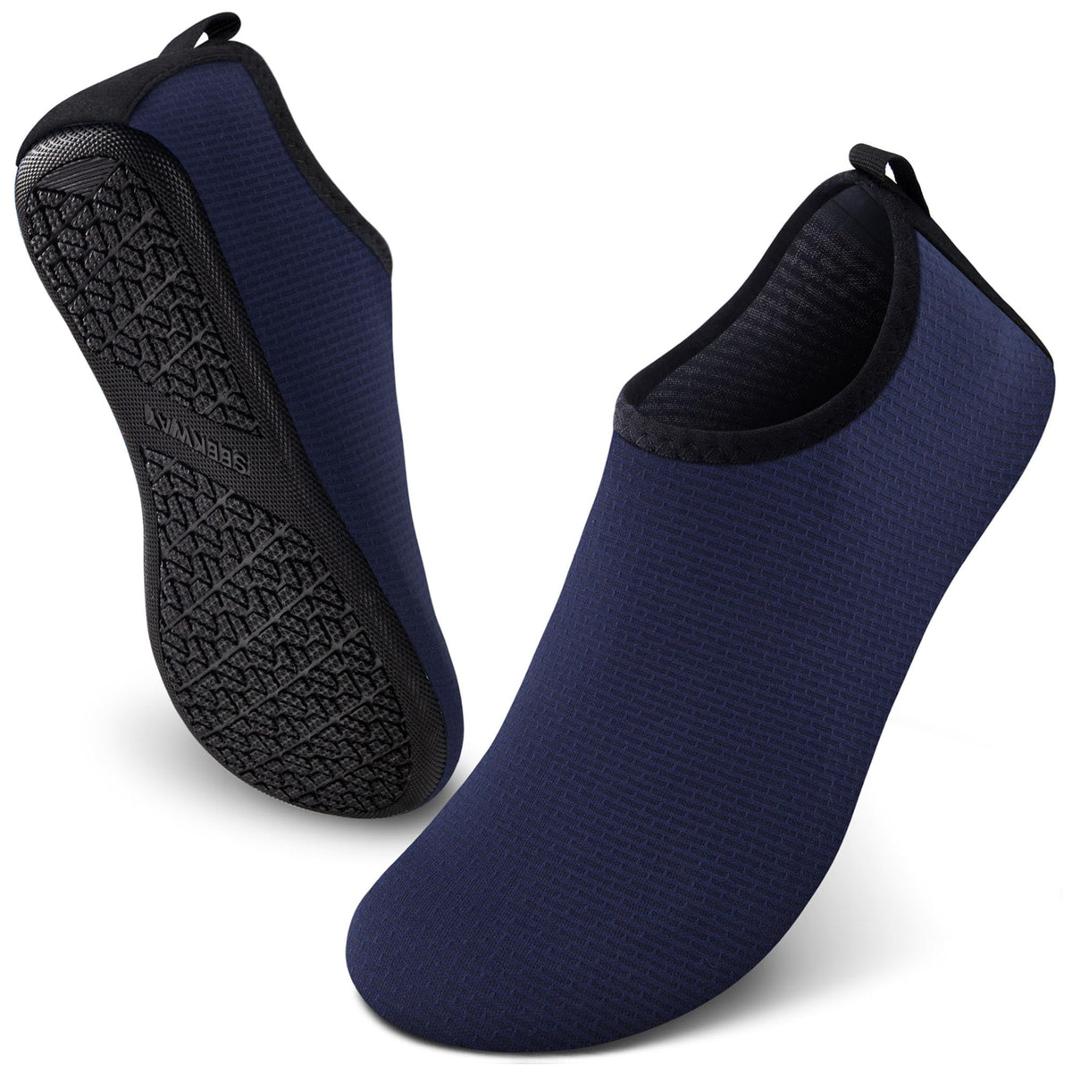 SEEKWAY Water Shoes Quick-Dry Aqua Socks Barefoot Slip-on for Beach Pool Swim River Yoga Lake Surf Women Men Black SK001