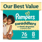 Pampers Swaddlers Diapers, Size 5 (20-37 lbs), 132 Count, Fragrance Free, Hypoallergenic, Absorbent, Pediatrician Recommended, Skin Safe