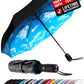 Repel Windproof Travel Umbrella - Compact & Withstands Winds up to 100MPH, Strongest Premium Auto Folding Umbrella for Rain and Sun - Durable, Light & Portable for Women & Men, Fits Backpack & Cars