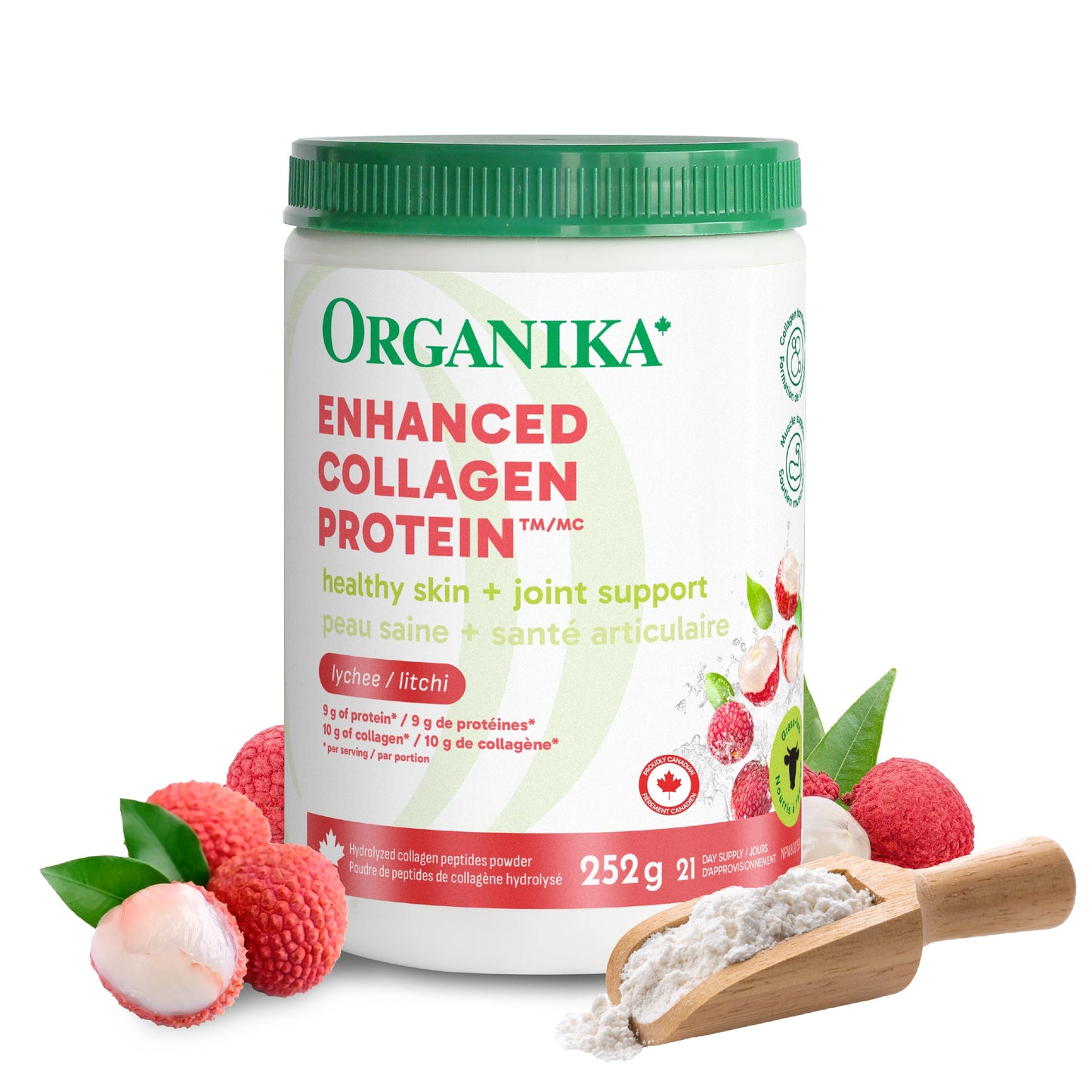Organika Enhanced Collagen Peptides Powder (Type 1 & 3) | Unflavoured - 500g, 50 servings
