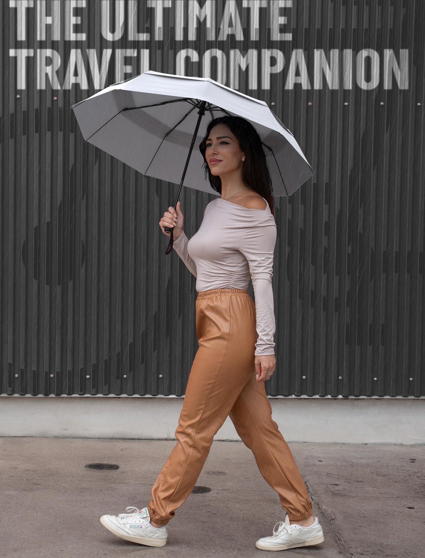 Repel Windproof Travel Umbrella - Compact & Withstands Winds up to 100MPH, Strongest Premium Auto Folding Umbrella for Rain and Sun - Durable, Light & Portable for Women & Men, Fits Backpack & Cars
