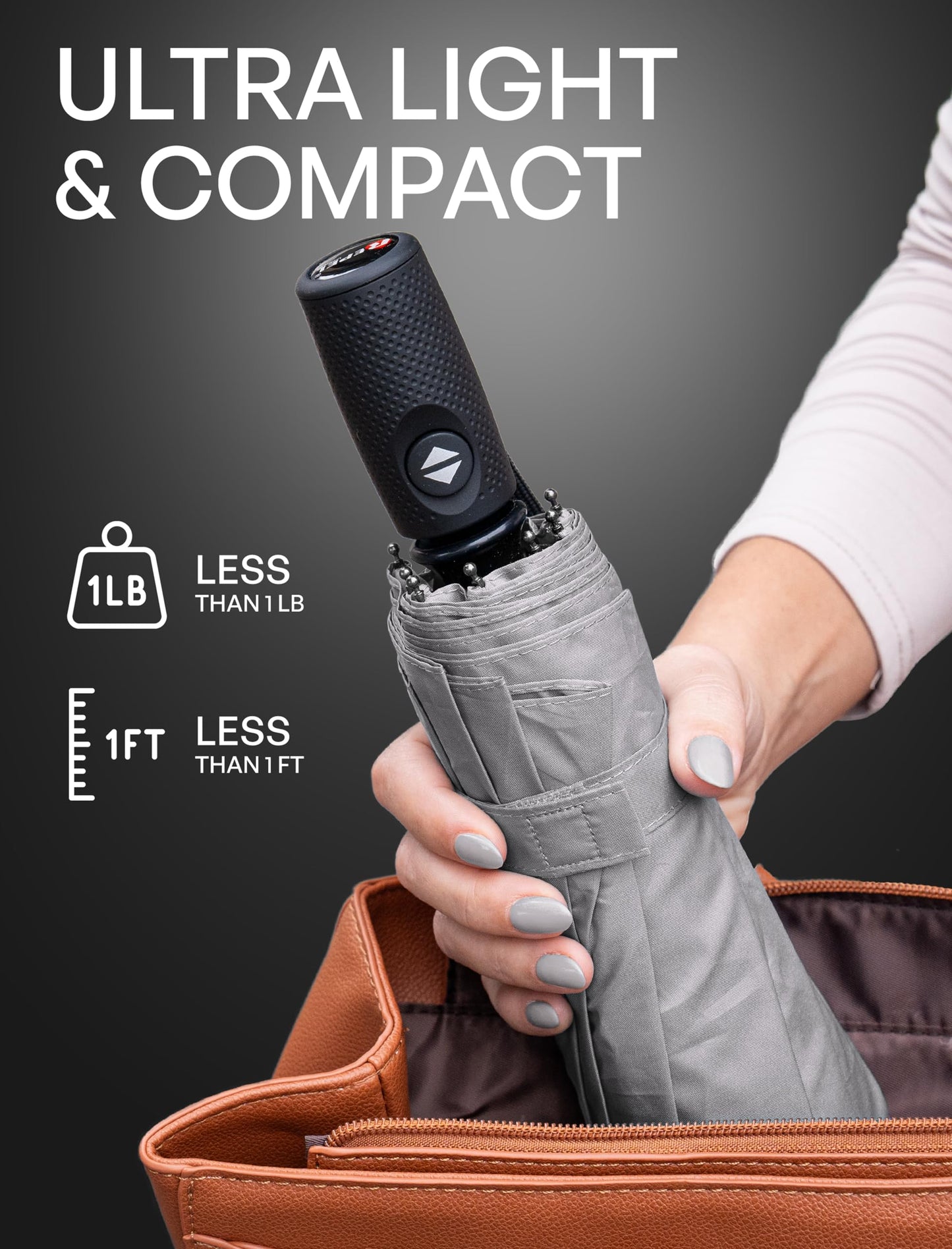Repel Windproof Travel Umbrella - Compact & Withstands Winds up to 100MPH, Strongest Premium Auto Folding Umbrella for Rain and Sun - Durable, Light & Portable for Women & Men, Fits Backpack & Cars