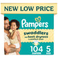 Pampers Swaddlers Diapers, Size 5 (20-37 lbs), 132 Count, Fragrance Free, Hypoallergenic, Absorbent, Pediatrician Recommended, Skin Safe