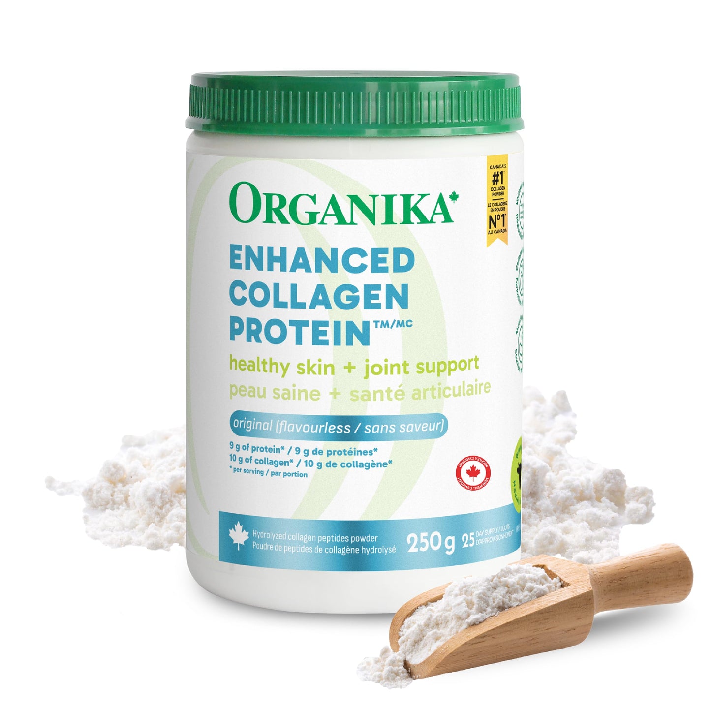 Organika Enhanced Collagen Peptides Powder (Type 1 & 3) | Unflavoured - 500g, 50 servings