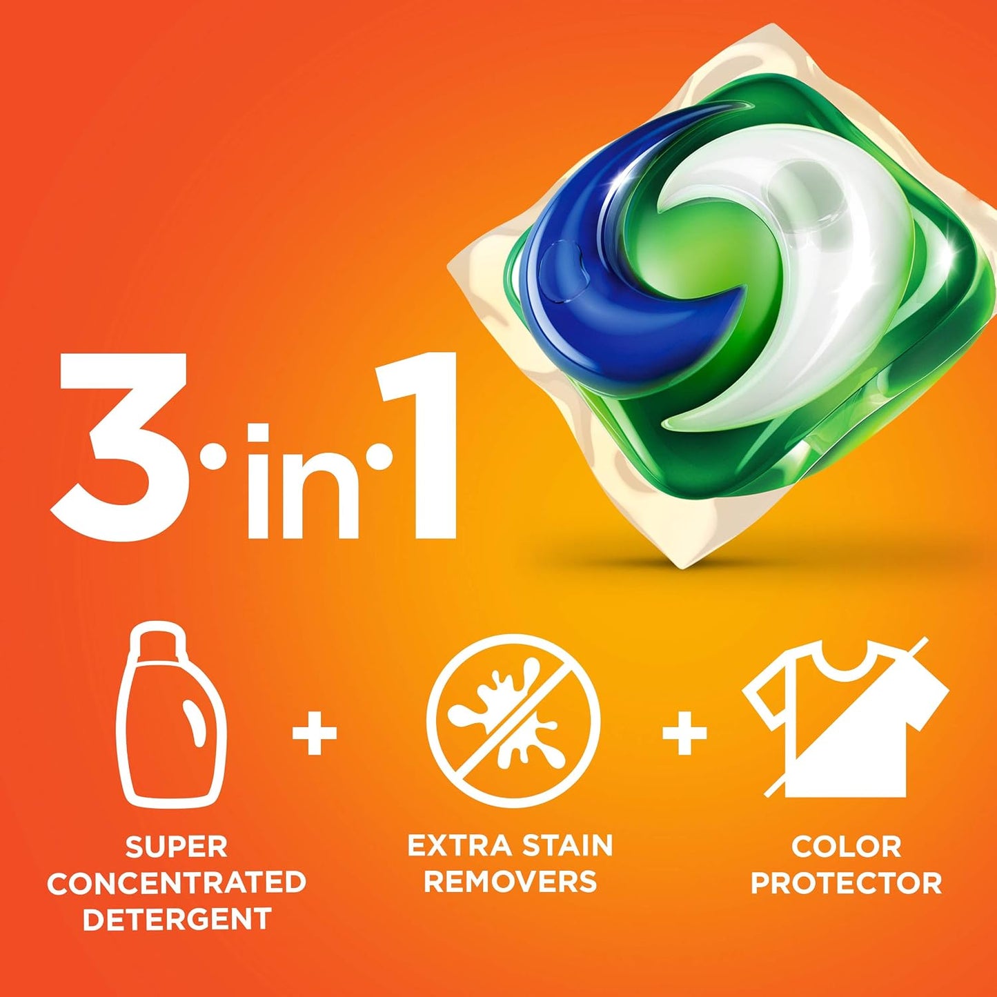Tide PODS laundry detergent pacs, 3-in-1 Stain Remover, Odor Fighter, Color ProteCountor, 76 Count, HE compatible, Spring Meadow Scent