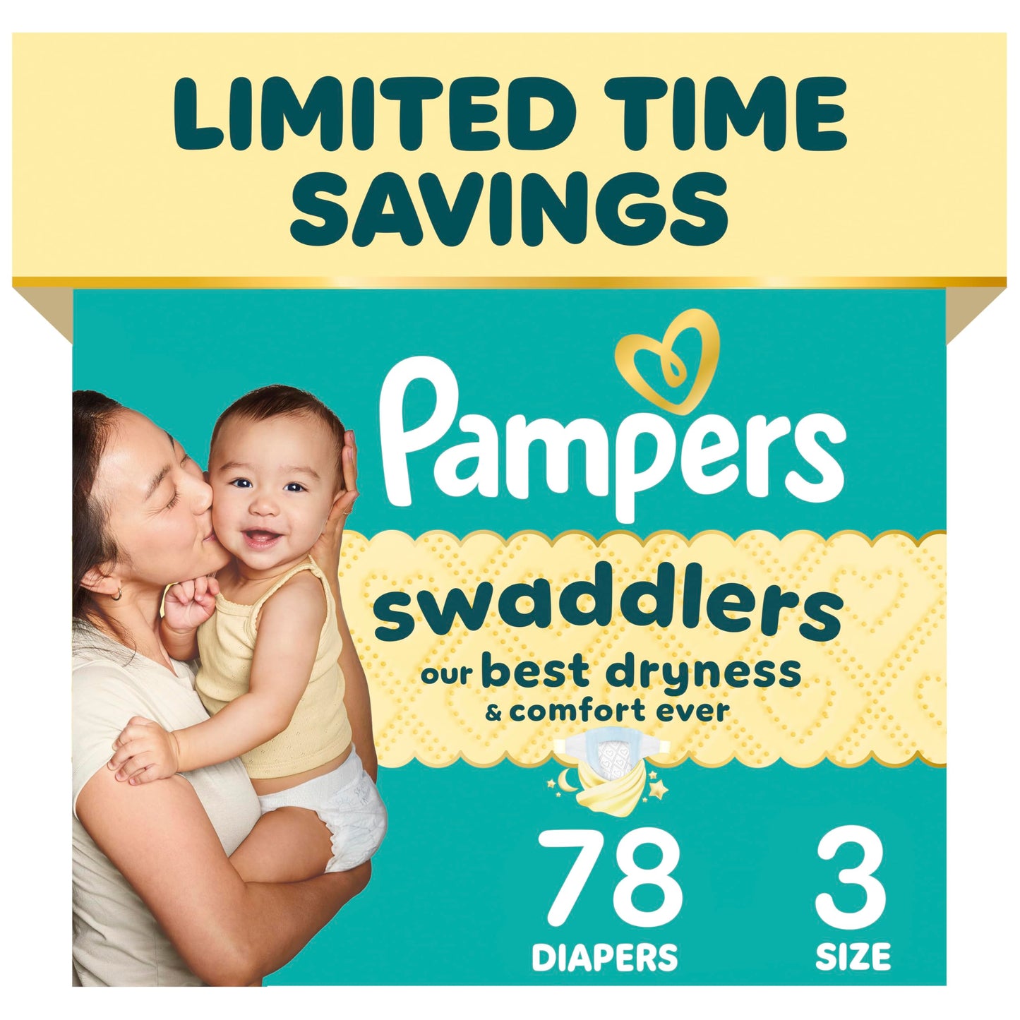 Pampers Swaddlers Diapers, Size 5 (20-37 lbs), 132 Count, Fragrance Free, Hypoallergenic, Absorbent, Pediatrician Recommended, Skin Safe