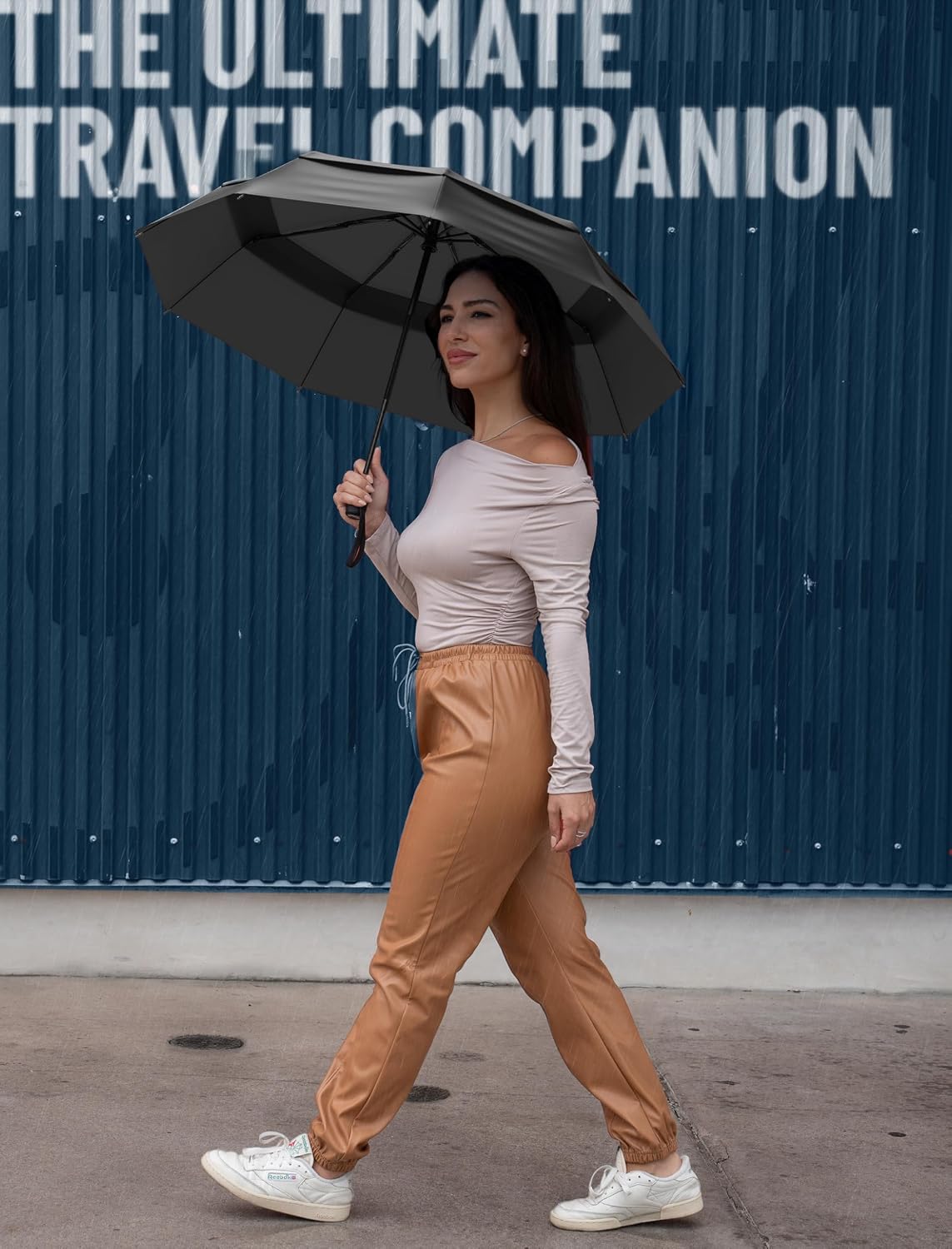 Repel Windproof Travel Umbrella - Compact & Withstands Winds up to 100MPH, Strongest Premium Auto Folding Umbrella for Rain and Sun - Durable, Light & Portable for Women & Men, Fits Backpack & Cars