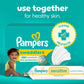 Pampers Sensitive Baby Wipes, Clinically Proven, Fragrance Free, Unscented, Water Based, Hypoallergenic, Multi-Use, Hand Wipes 1008 Wipes Total (18X Flip-Top Packs) [Packaging May Vary]