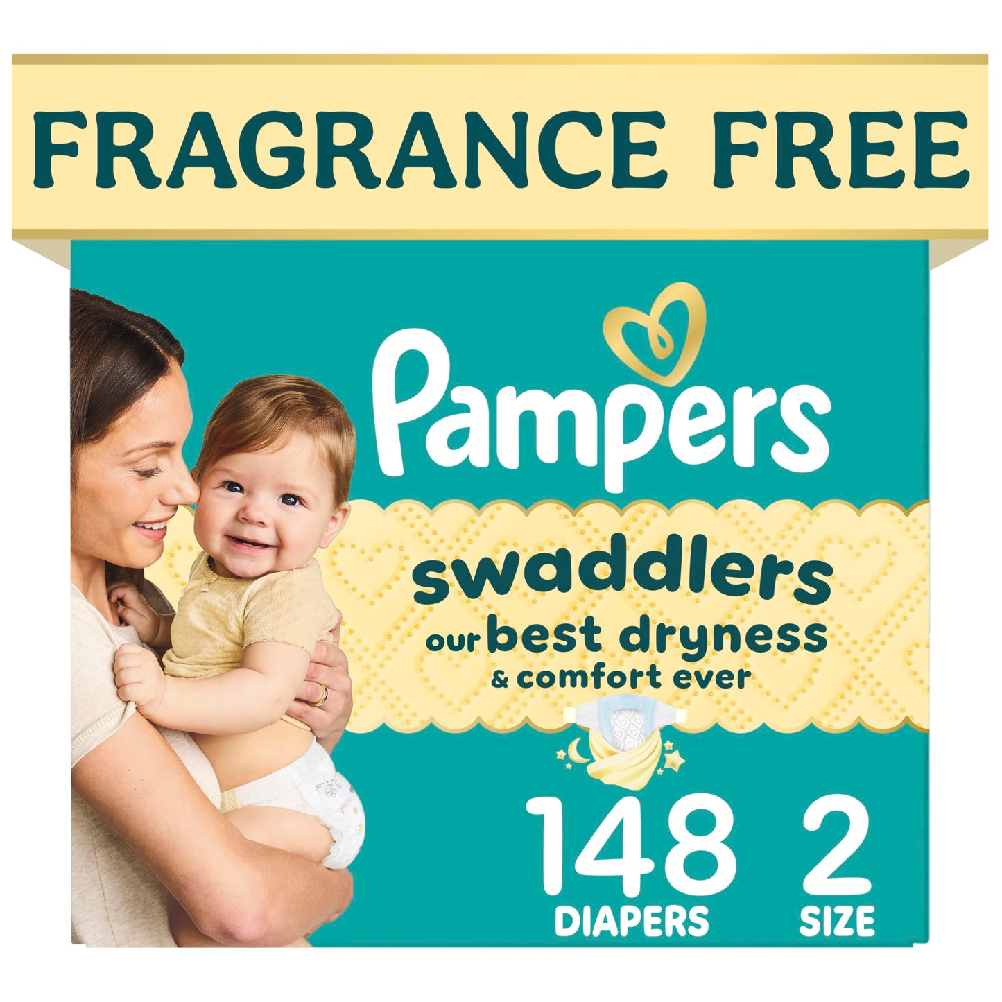 Pampers Swaddlers Diapers, Size 5 (20-37 lbs), 132 Count, Fragrance Free, Hypoallergenic, Absorbent, Pediatrician Recommended, Skin Safe