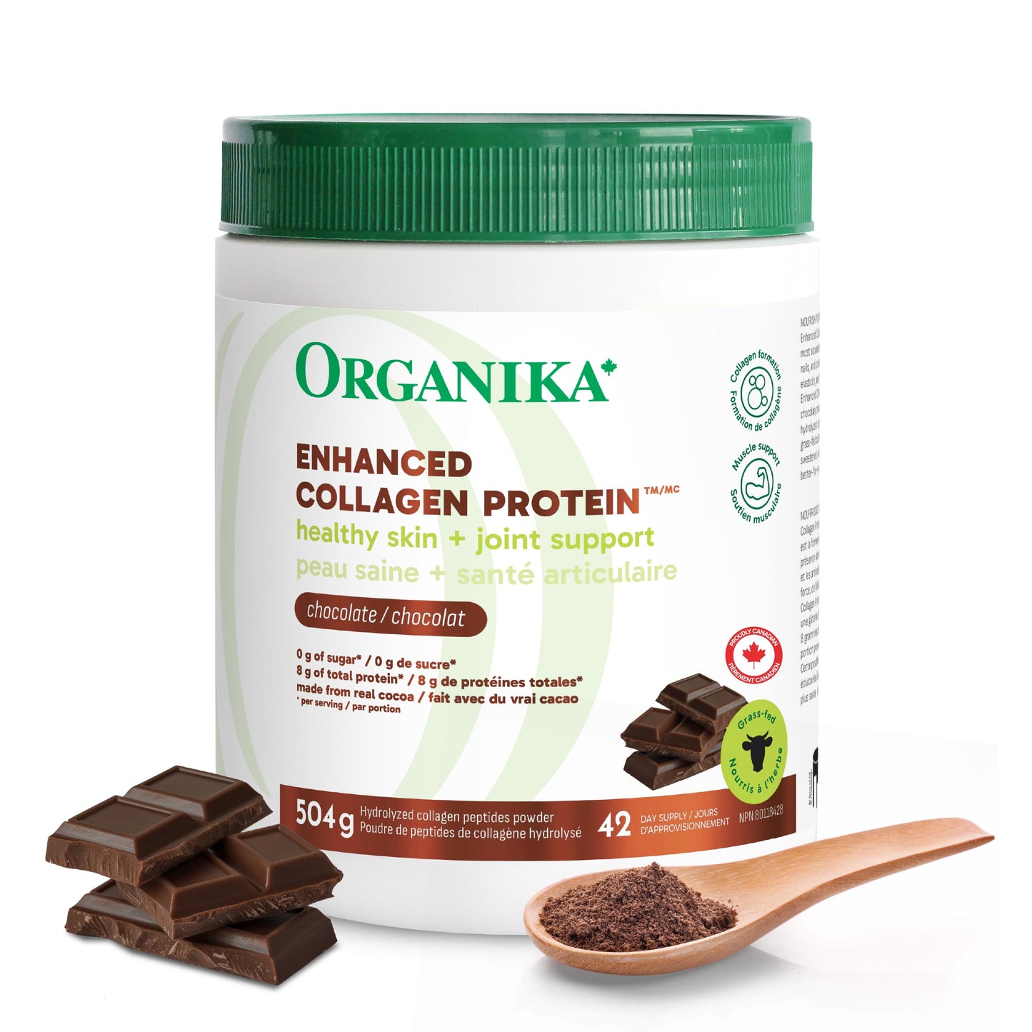 Organika Enhanced Collagen Peptides Powder (Type 1 & 3) | Unflavoured - 500g, 50 servings