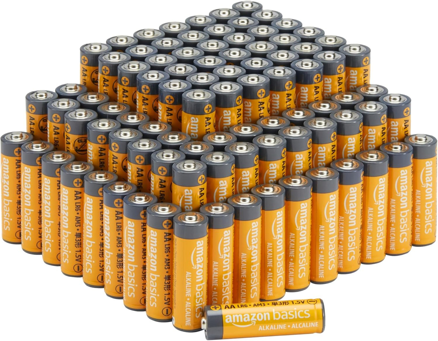 Amazon Basics 48 Pack AA High-Performance Alkaline Batteries, 10-Year Shelf Life, Easy to Open Value Pack