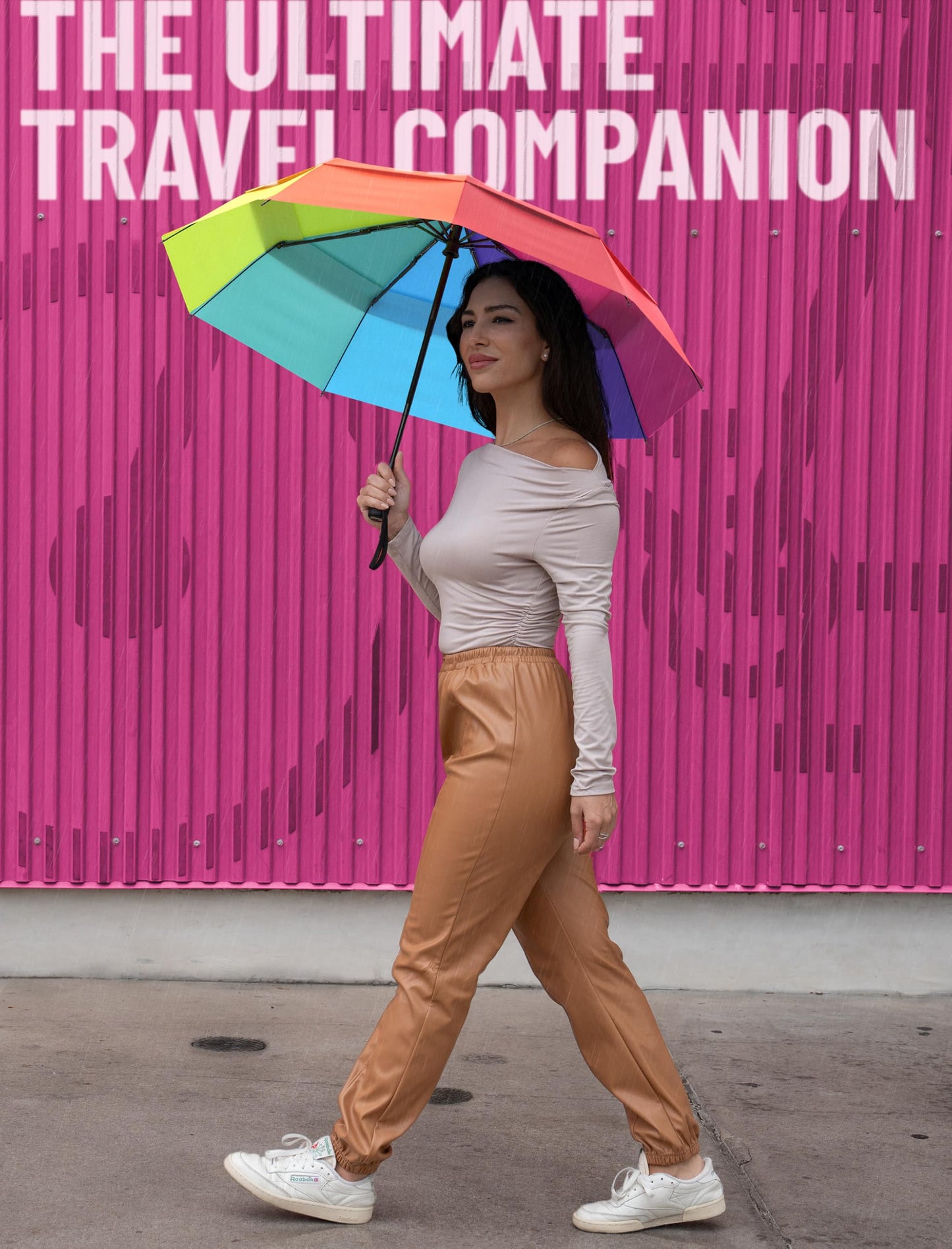 Repel Windproof Travel Umbrella - Compact & Withstands Winds up to 100MPH, Strongest Premium Auto Folding Umbrella for Rain and Sun - Durable, Light & Portable for Women & Men, Fits Backpack & Cars