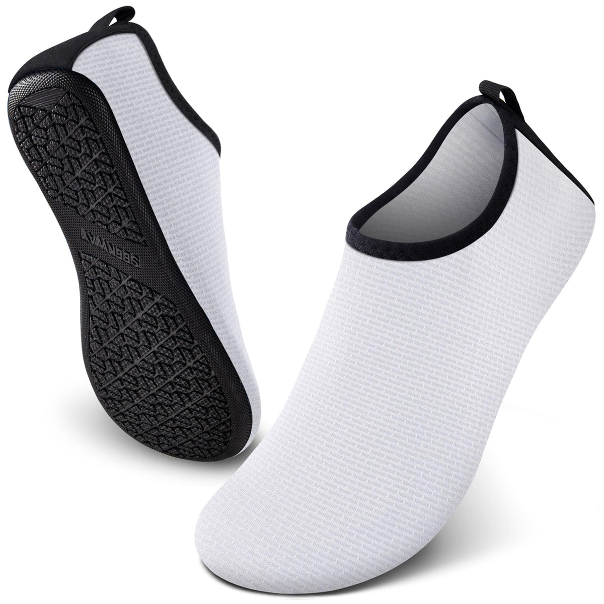 SEEKWAY Water Shoes Quick-Dry Aqua Socks Barefoot Slip-on for Beach Pool Swim River Yoga Lake Surf Women Men Black SK001