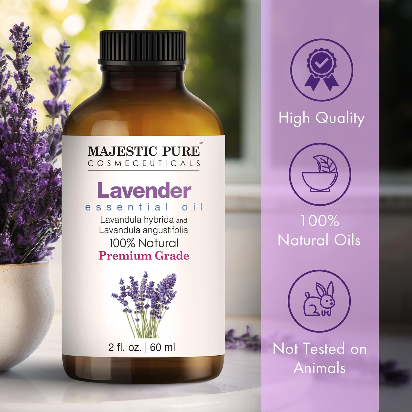 Majestic Pure Peppermint Essential Oil for Diffuser - 4 Fl Oz | 100% Natural Essentials Oils for Aromatherapy, Massage, Steam inhalation, Air Freshing, Soap and Candle Making