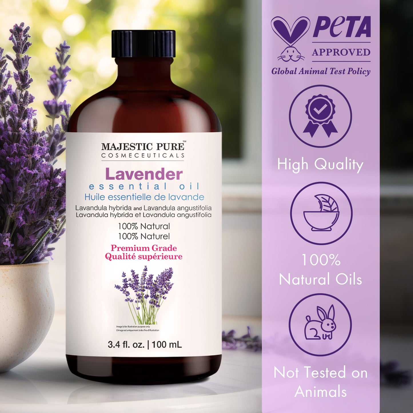 Majestic Pure Peppermint Essential Oil for Diffuser - 4 Fl Oz | 100% Natural Essentials Oils for Aromatherapy, Massage, Steam inhalation, Air Freshing, Soap and Candle Making