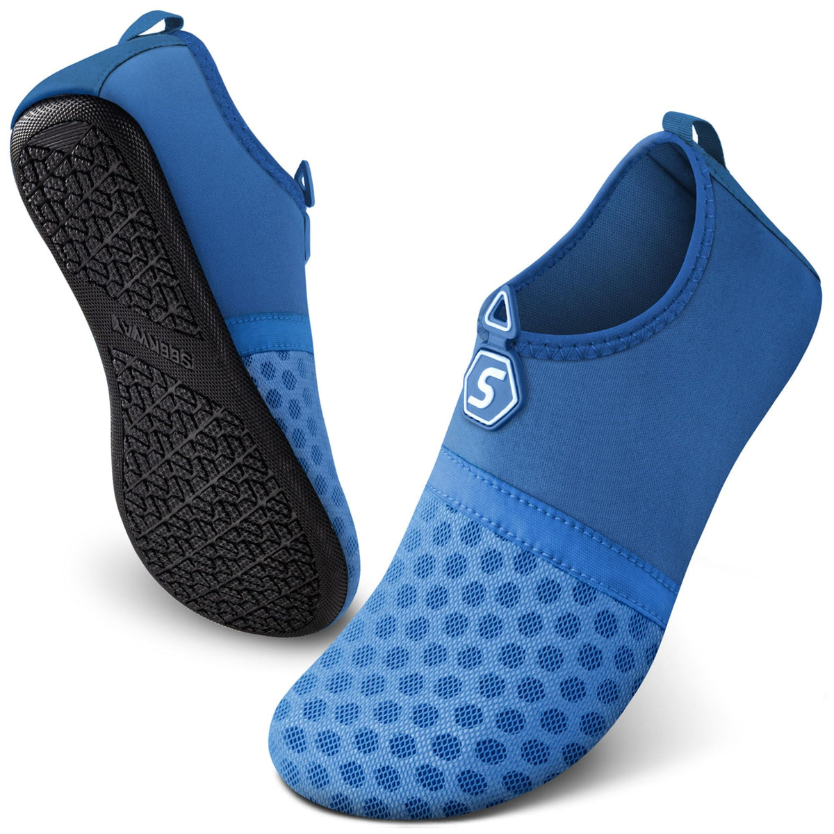 SEEKWAY Water Shoes Quick-Dry Aqua Socks Barefoot Slip-on for Beach Pool Swim River Yoga Lake Surf Women Men Black SK001