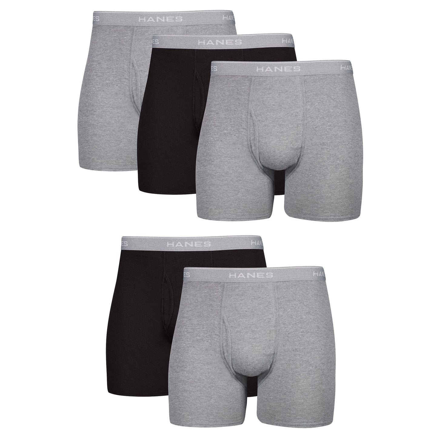 Hanes mens Underwear Boxer Briefs Pack, Cool & Breathable Cotton Moisture-wicking Underwear for Men, No Ride Up